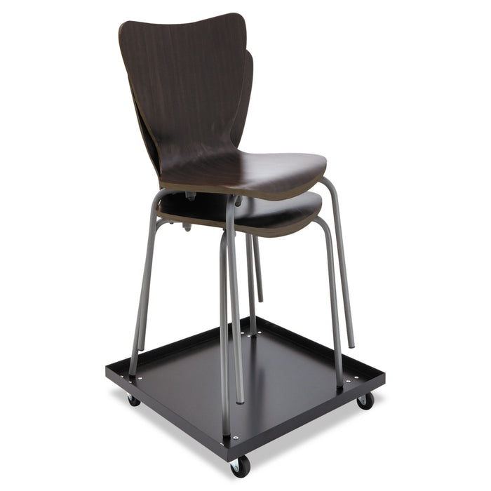 Stacking Chair Dolly, Metal, 320 lb Capacity, 22.44" x 22.44" x 3.93", Black