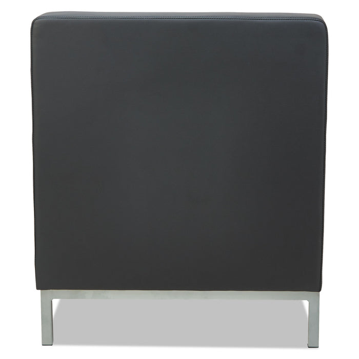 Alera QUB Series Armless L Sectional, Charging Station Center Seat, AC Outlet, (2) USB Ports, 26.38" x 26.38" x 30.5", Black