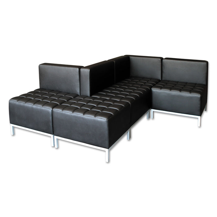 Alera QUB Series Ottoman, 26.38" x 21.5" x 17.5", Black