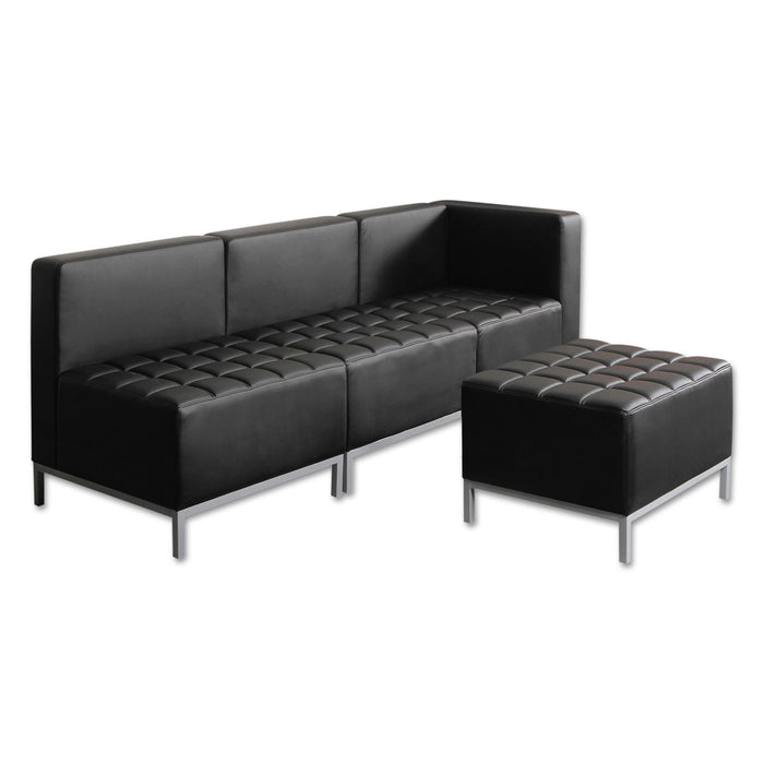 Alera QUB Series Ottoman, 26.38" x 21.5" x 17.5", Black