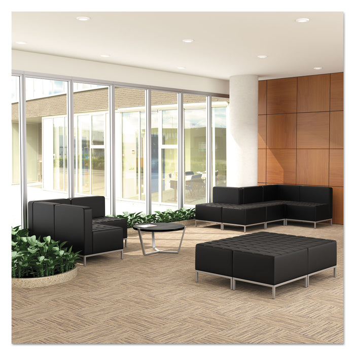 Alera QUB Series Ottoman, 26.38" x 21.5" x 17.5", Black