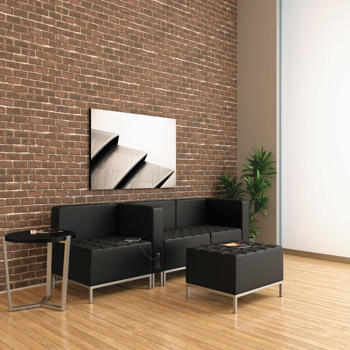 Alera QUB Series Ottoman, 26.38" x 21.5" x 17.5", Black