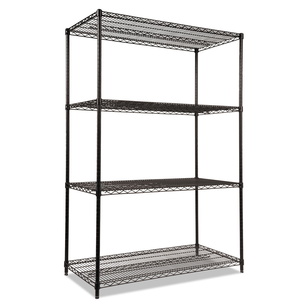 NSF Certified Industrial Four-Shelf Wire Shelving Kit, 48w x 24d x