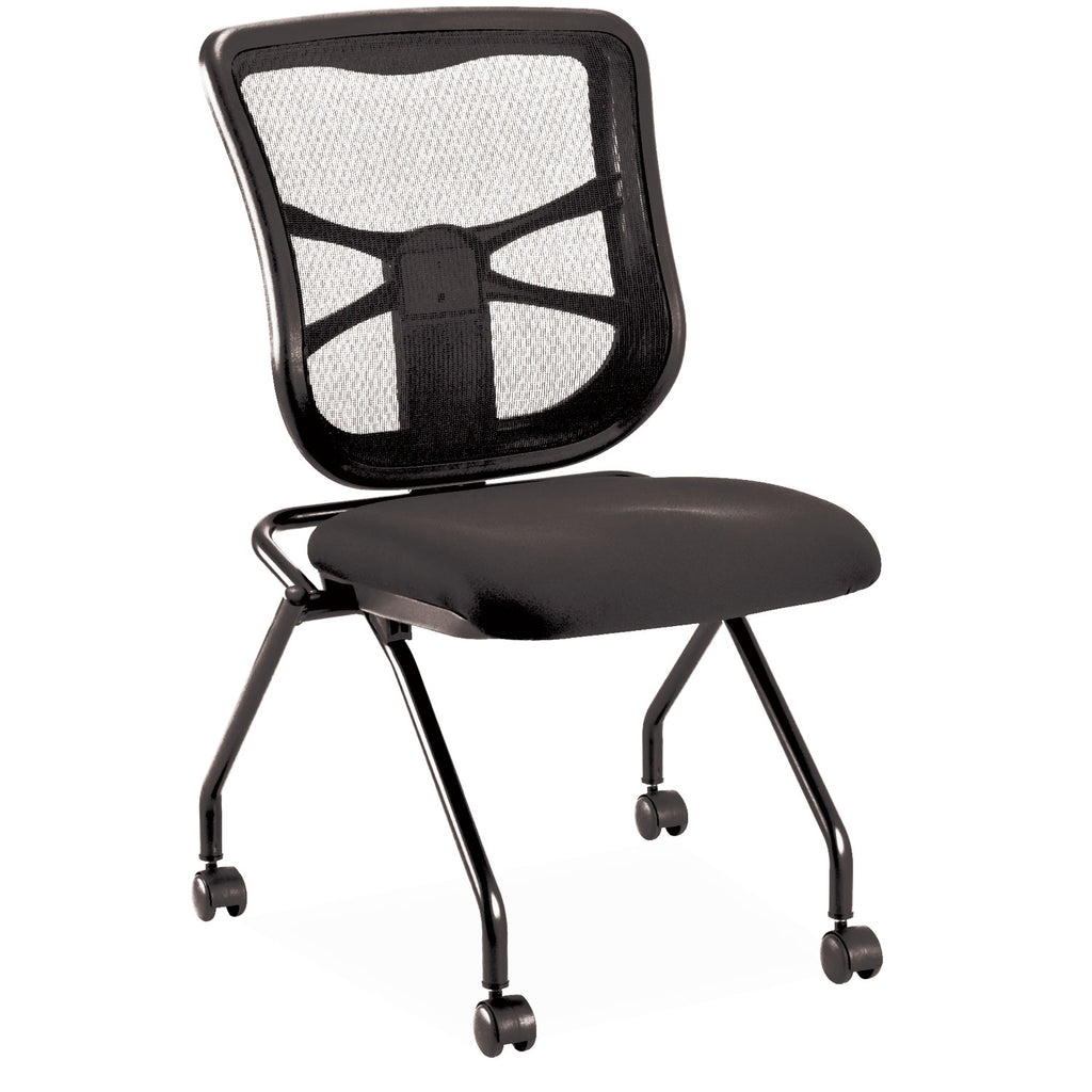 Alera Elusion Mesh Nesting Chairs, Supports Up to 275 lb, 18.1