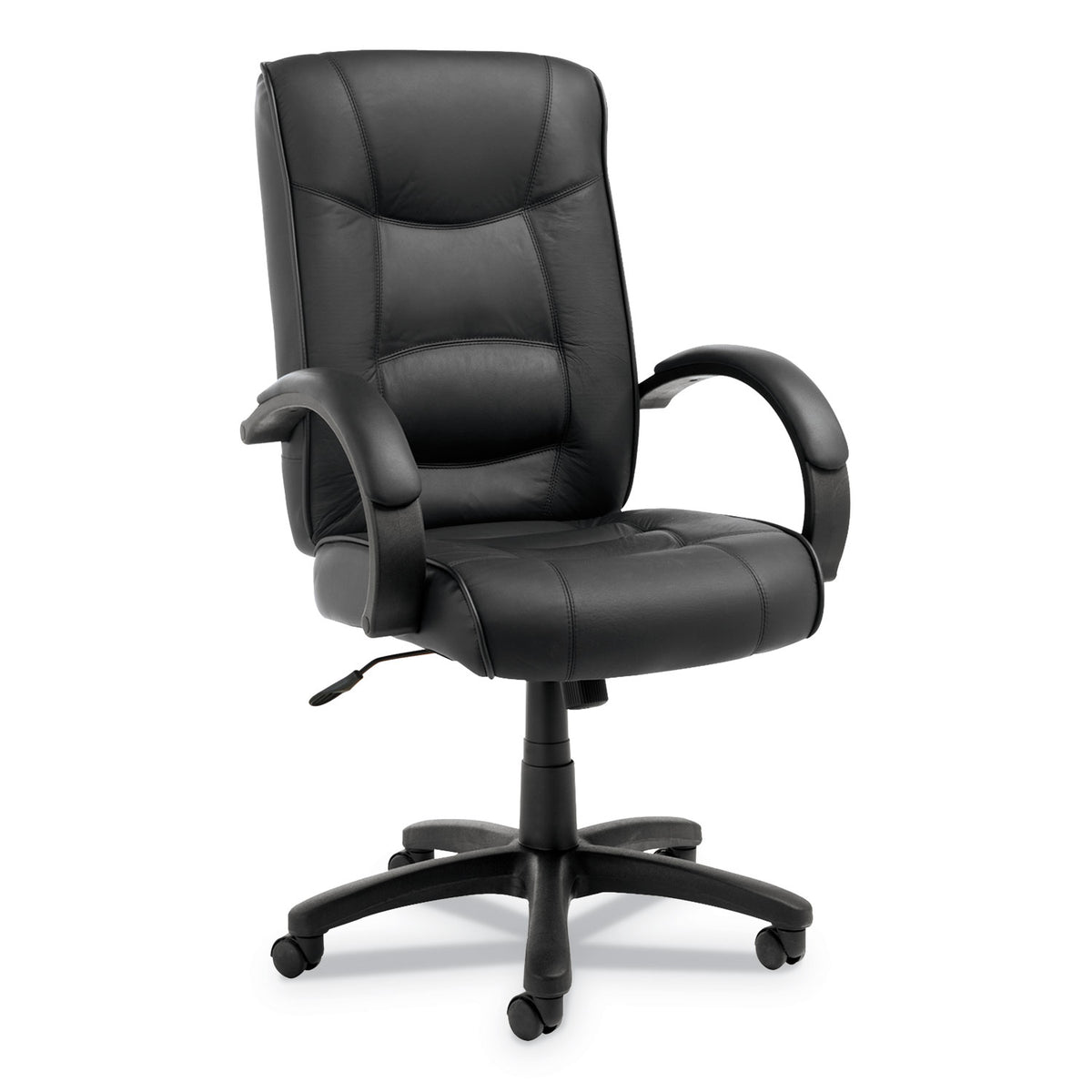 Alera Strada Series High-Back Swivel/Tilt Top-Grain Leather Chair