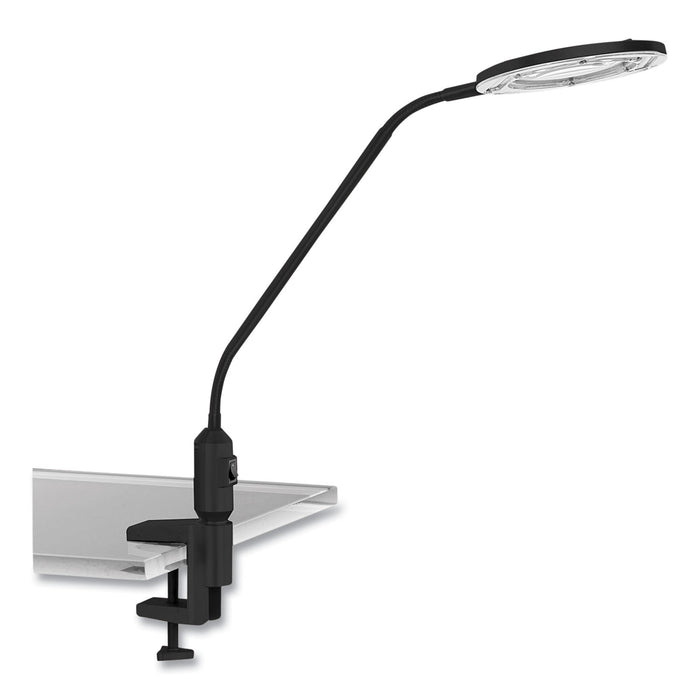 Clamp-On, 3 Diopter LED Desktop Magnifier, 6.88w x 16.63d x 16.75h, Black