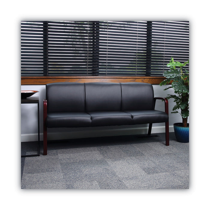 Alera Reception Lounge WL Series 3-Seat Sofa, 65.13" x 26.13" x 33", Black