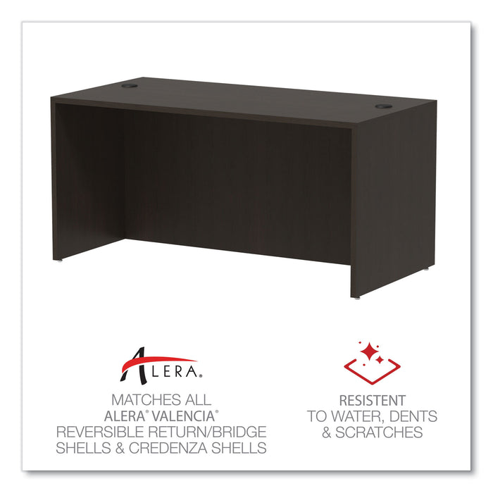 Alera Valencia Series Straight Front Desk Shell, 59.13" x 29.5" x 29.63", Espresso