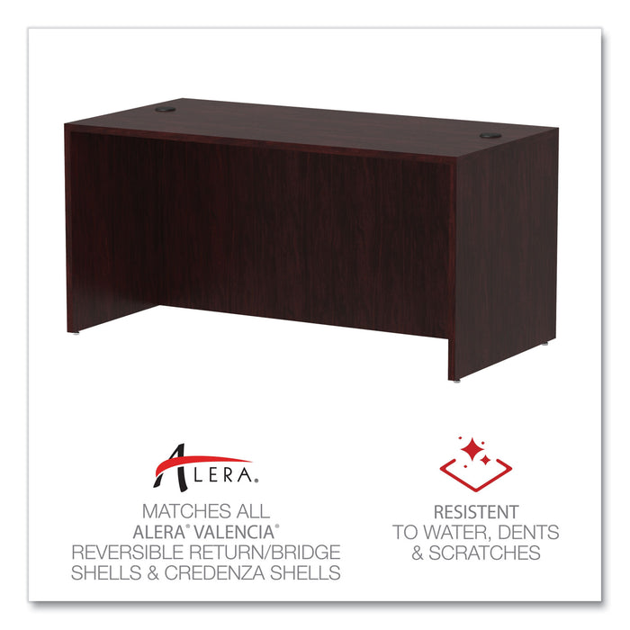 Alera Valencia Series Straight Front Desk Shell, 59.13" x 29.5" x 29.63", Mahogany