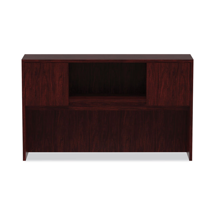 Alera Valencia Series Hutch with Doors, 4 Compartments, 58.88w x 15d x 35.38h, Mahogany