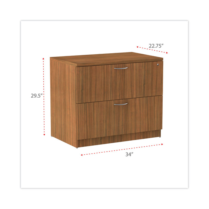Alera Valencia Series Lateral File, 2 Legal/Letter-Size File Drawers, Modern Walnut, 34" x 22.75" x 29.5"