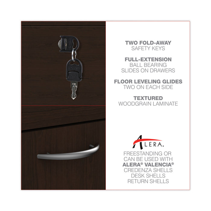 Alera Valencia Series Full Pedestal File, Left/Right, 3Drawers Box/B