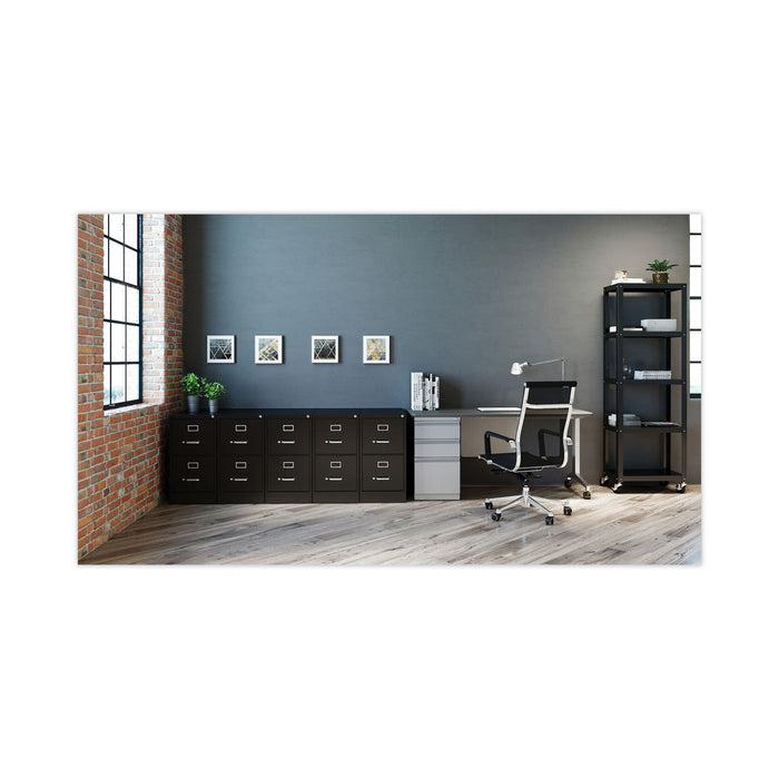Two-Drawer Economy Vertical File, Letter-Size File Drawers, Black, 15" x 22" x 28.37"