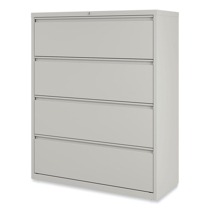 Lateral File, 4 Legal/Letter-Size File Drawers, Light Gray, 42" x 18.63" x 52.5"