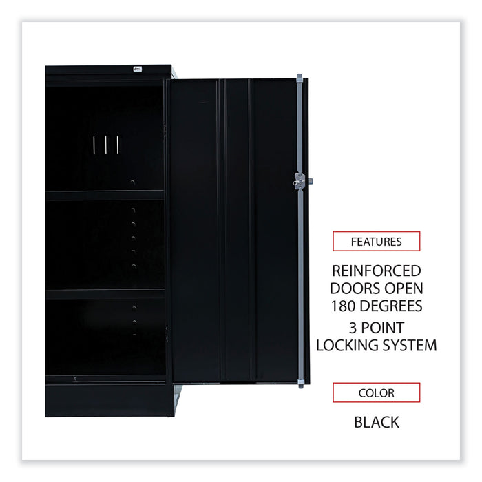 Standard Assembled Storage Cabinet, 36w x 18d x 42h, Black