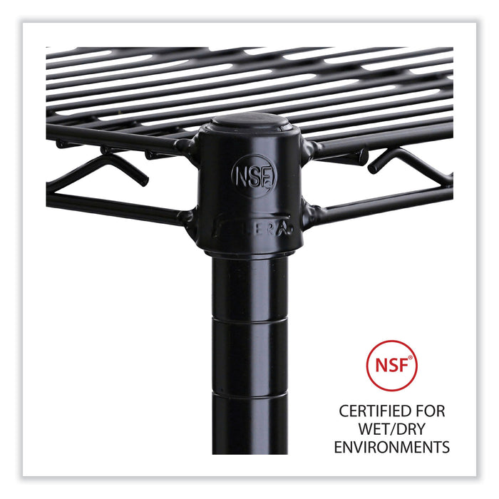 Industrial Wire Shelving Extra Wire Shelves, 48w x 18d, Black, 2 Shelves/Carton