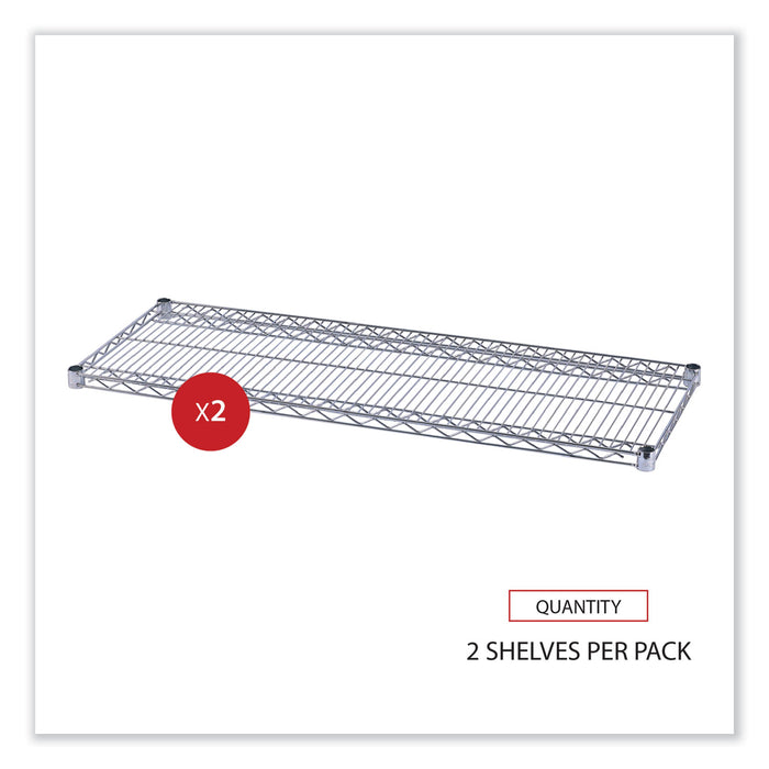 Industrial Wire Shelving Extra Wire Shelves, 48w x 18d, Silver, 2 Shelves/Carton