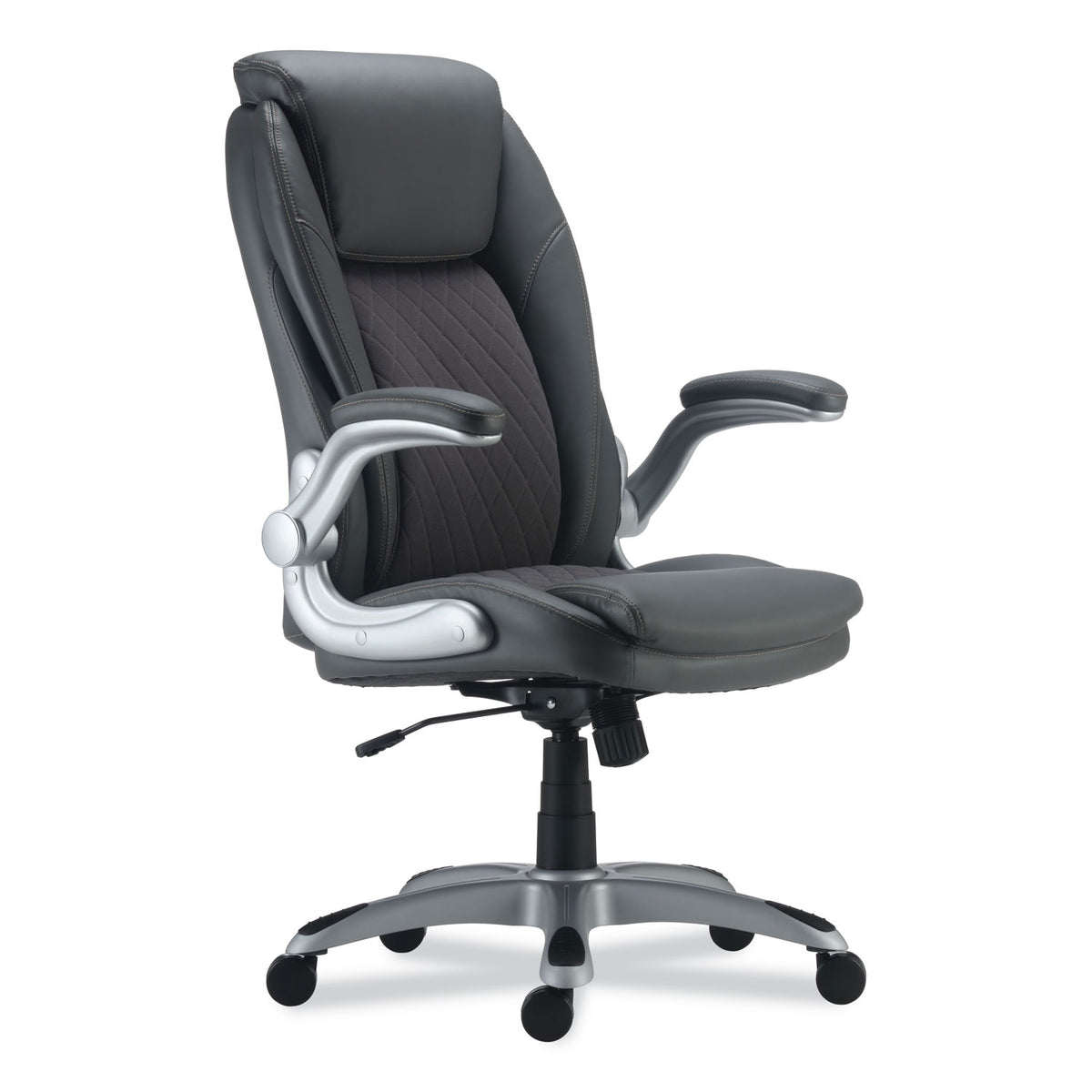 Alera Leithen Bonded Leather Midback Chair, Supports Up to 275 lb