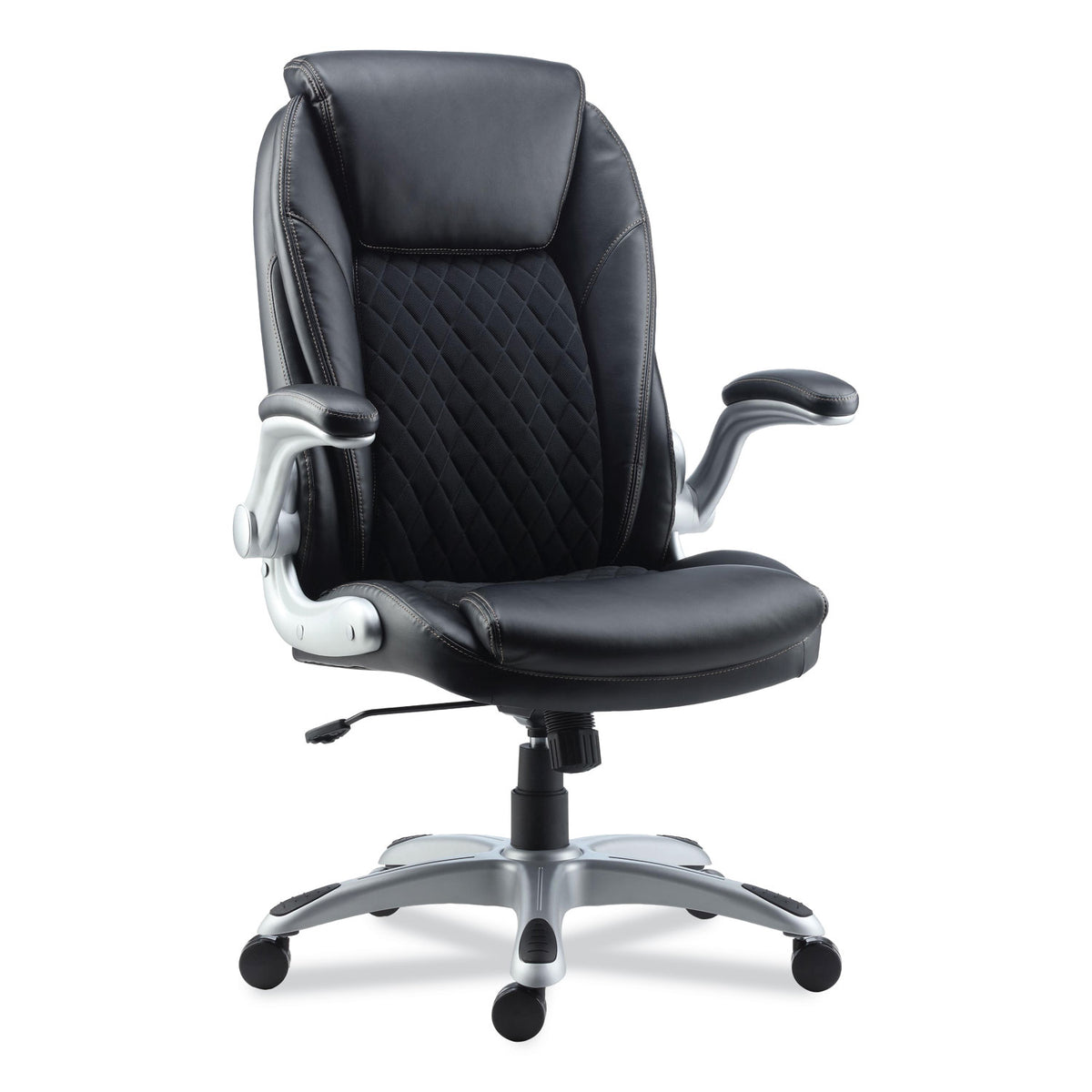 Alera Leithen Bonded Leather Midback Chair, Supports Up to 275 lb