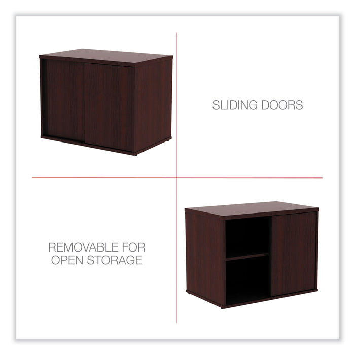 Alera Open Office Low Storage Cab Cred, 29.5w x 19.13d x 22.78h, Mahogany