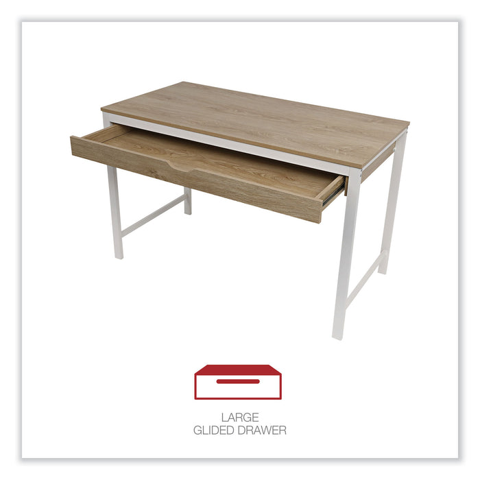 Modern Writing Desk, 47.24" x 23.62" x 29.92", Beigewood/White