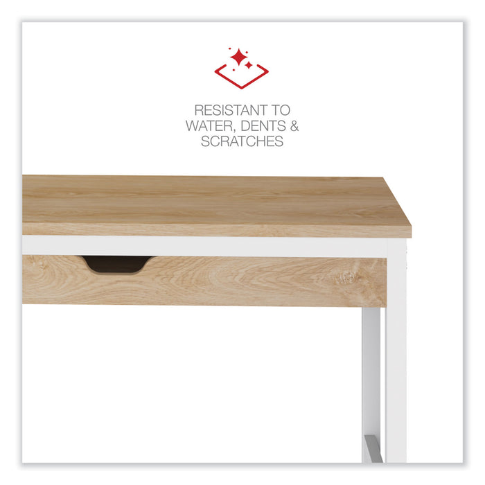 Modern Writing Desk, 47.24" x 23.62" x 29.92", Beigewood/White