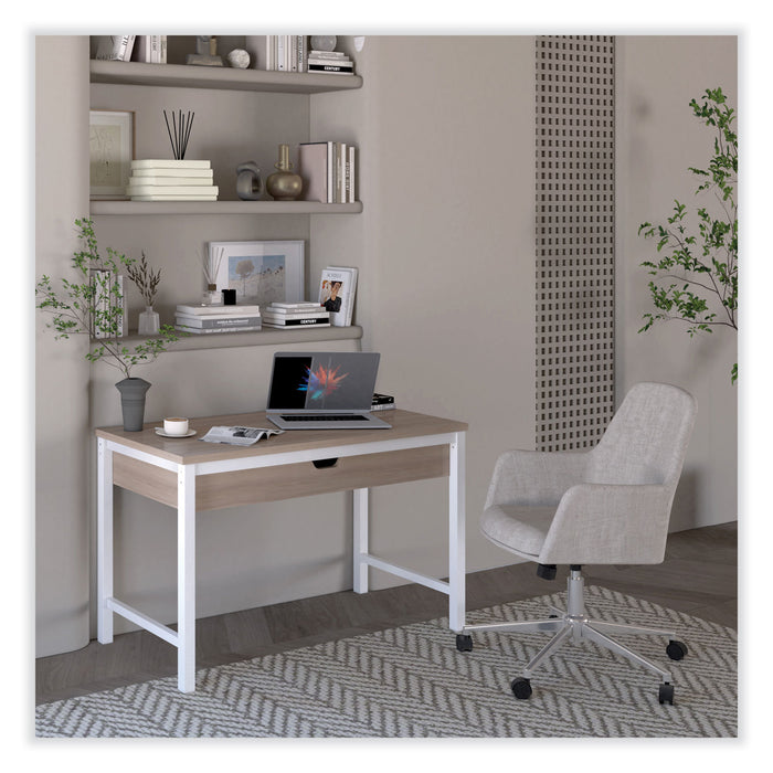 Modern Writing Desk, 47.24" x 23.62" x 29.92", Beigewood/White