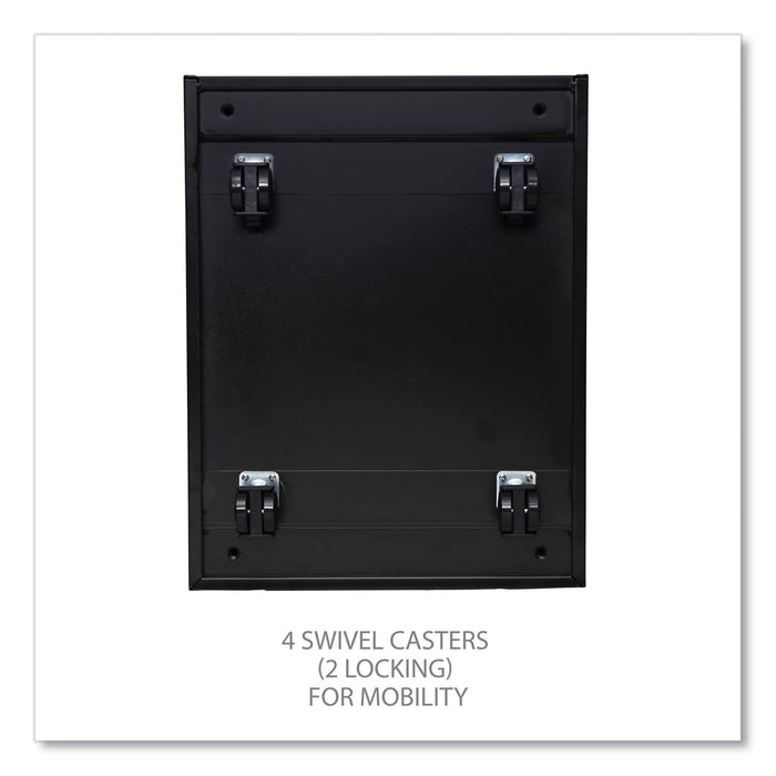 File Pedestal with Full-Length Pull, Left or Right, 2-Drawers: Box/File, Legal/Letter, Black, 14.96" x 19.29" x 21.65"