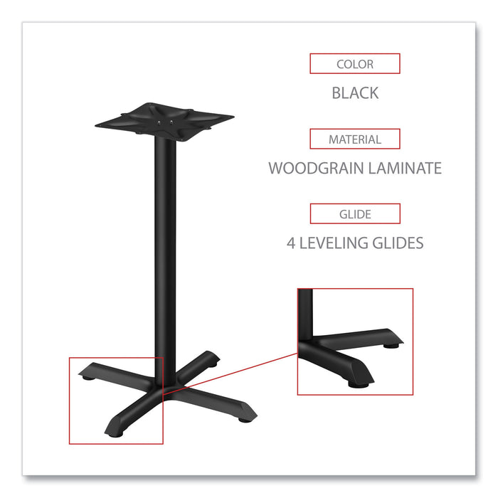 Alera Hospitality Series Single-Column Bases, 27.5" Diameter x 40.38"h, 300 lb Cap, Steel, Black