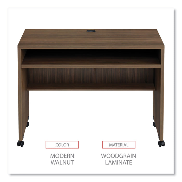 Alera Valencia Series Mobile Workstation Desk, 41.38" x 23.63" x 30", Modern Walnut