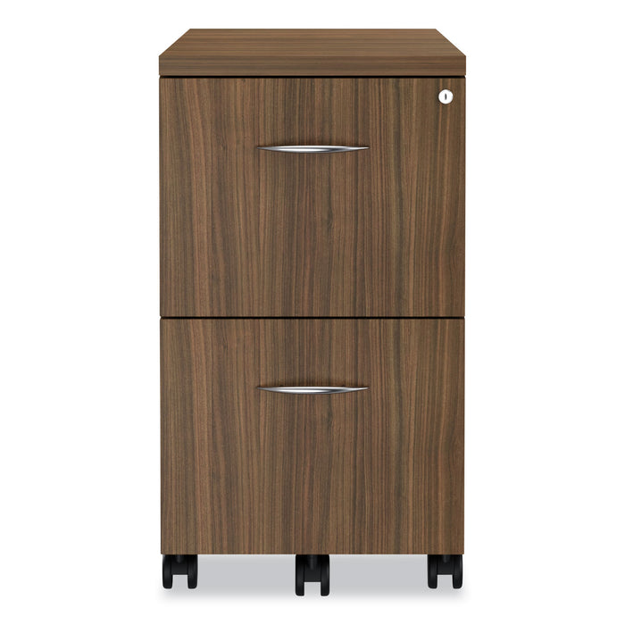 Alera Valencia Series Mobile Pedestal, Left or Right, 2 Legal/Letter-Size File Drawers, Modern Walnut, 15.38" x 20" x 26.63"