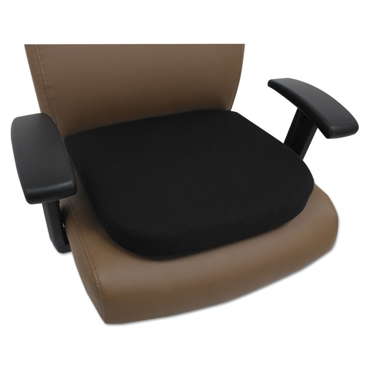 Alera®Cooling Gel Memory Foam Seat Cushion, Non-Slip Undercushion Cover,  16.5 x 15.75 x 2.75, Black – Alera Details